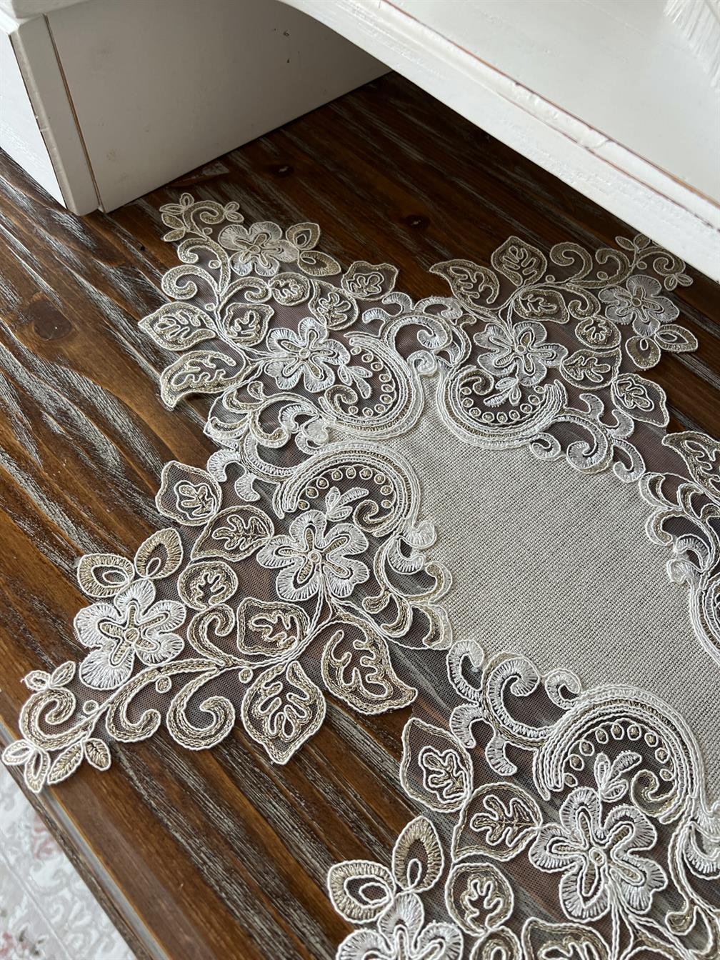 Sarmaşık Model Yatak Odası Takımı Linen Kumaş Taş Rengi