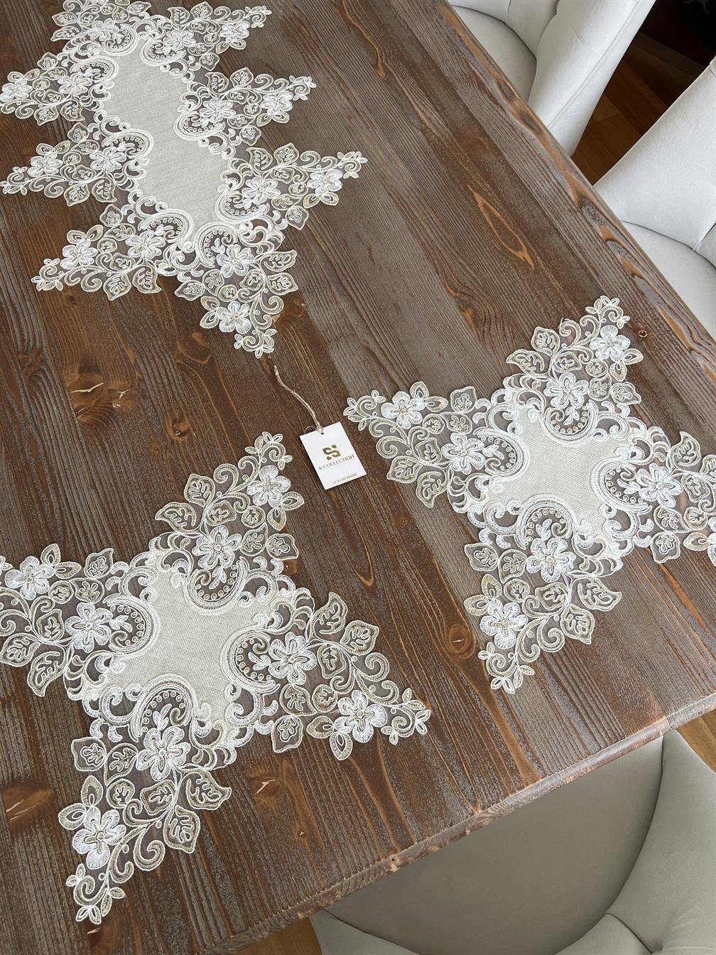 Sarmaşık Model Yatak Odası Takımı Linen Kumaş Taş Rengi