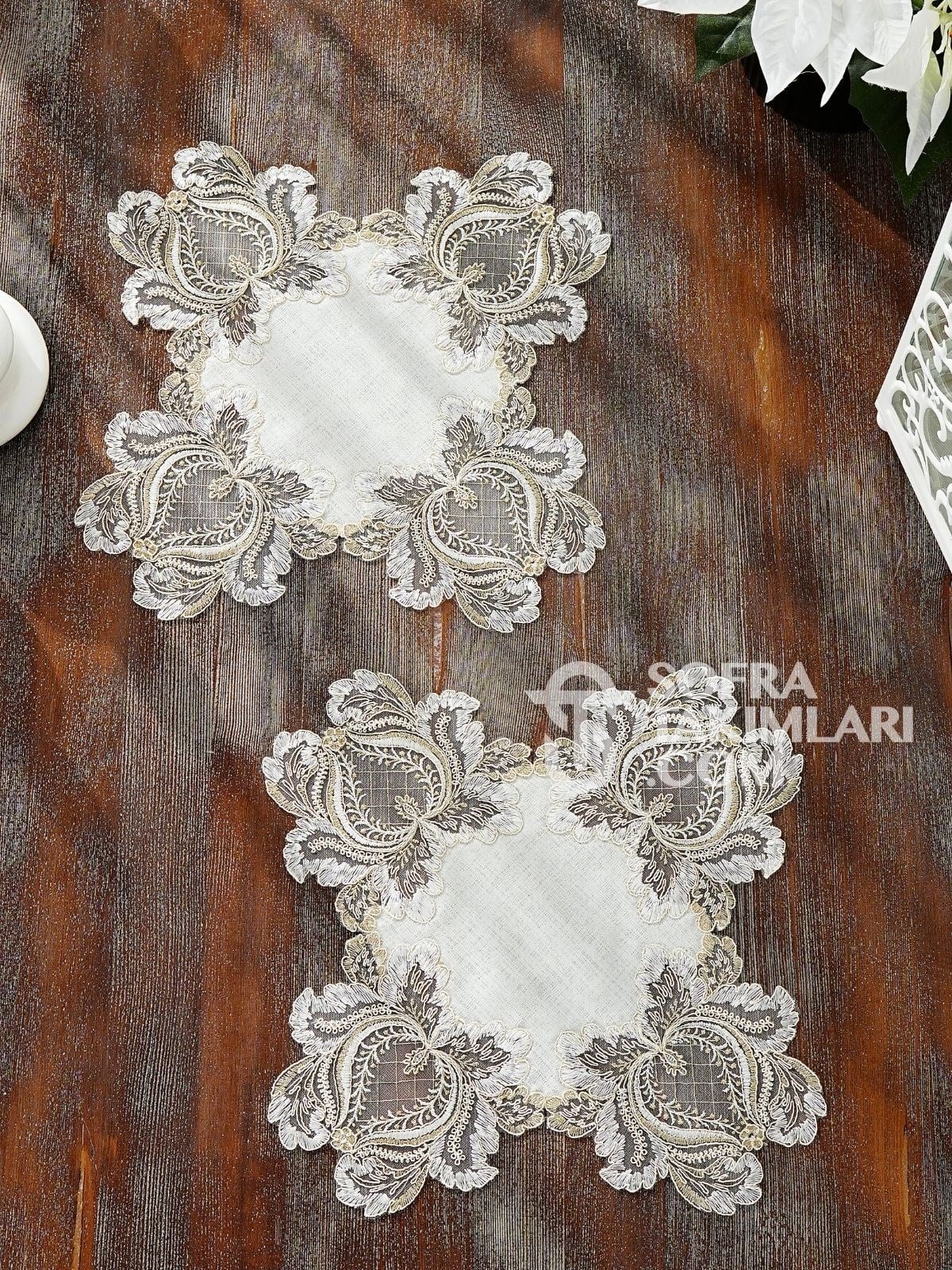 Şebboy Model 3 Parça Yatak Odası Gold Dantelli Y9