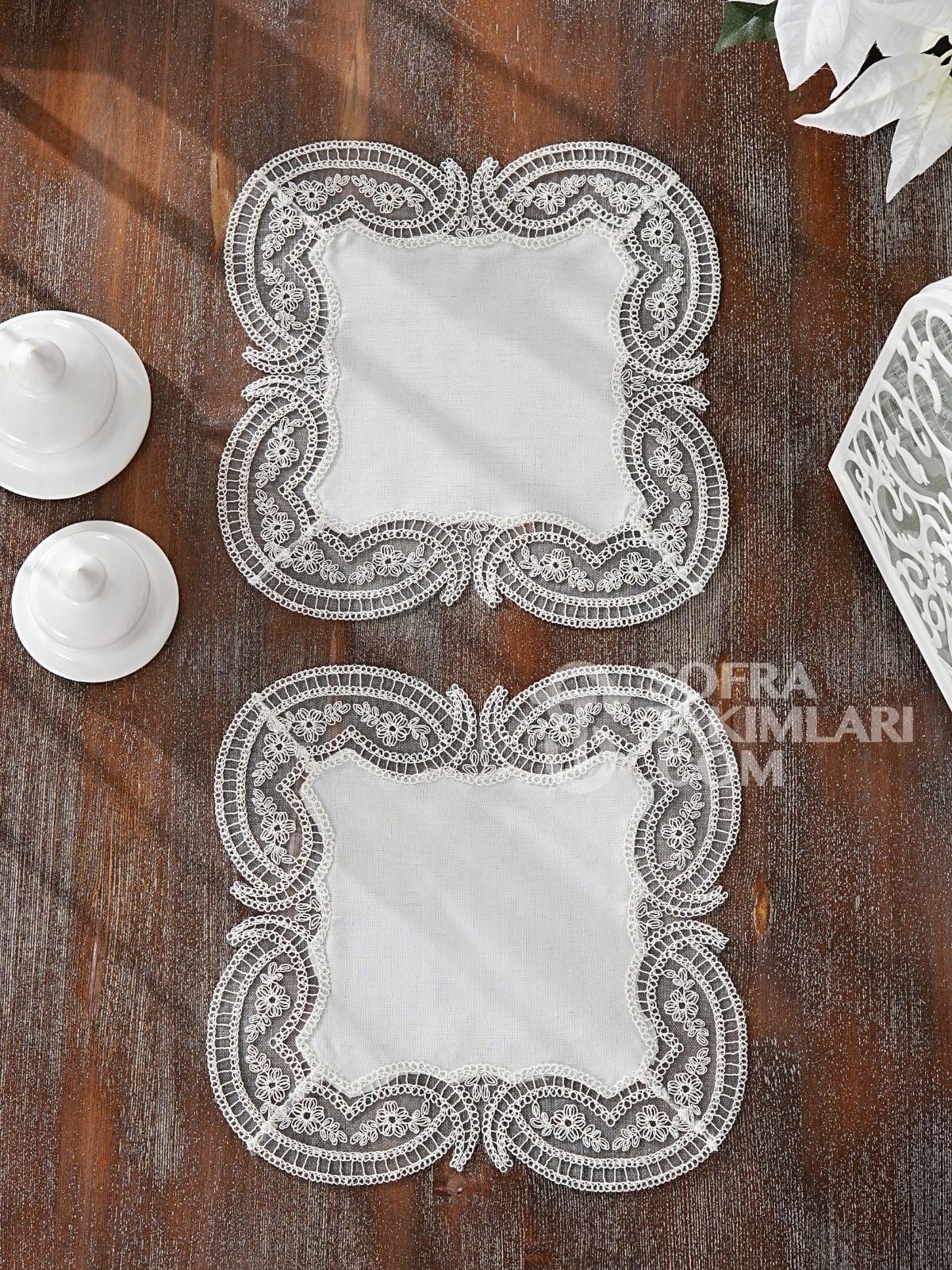 Selin Model Yatak Odası Takımı Gardenya Keten Kumaş Kırık Beyaz Rengi 