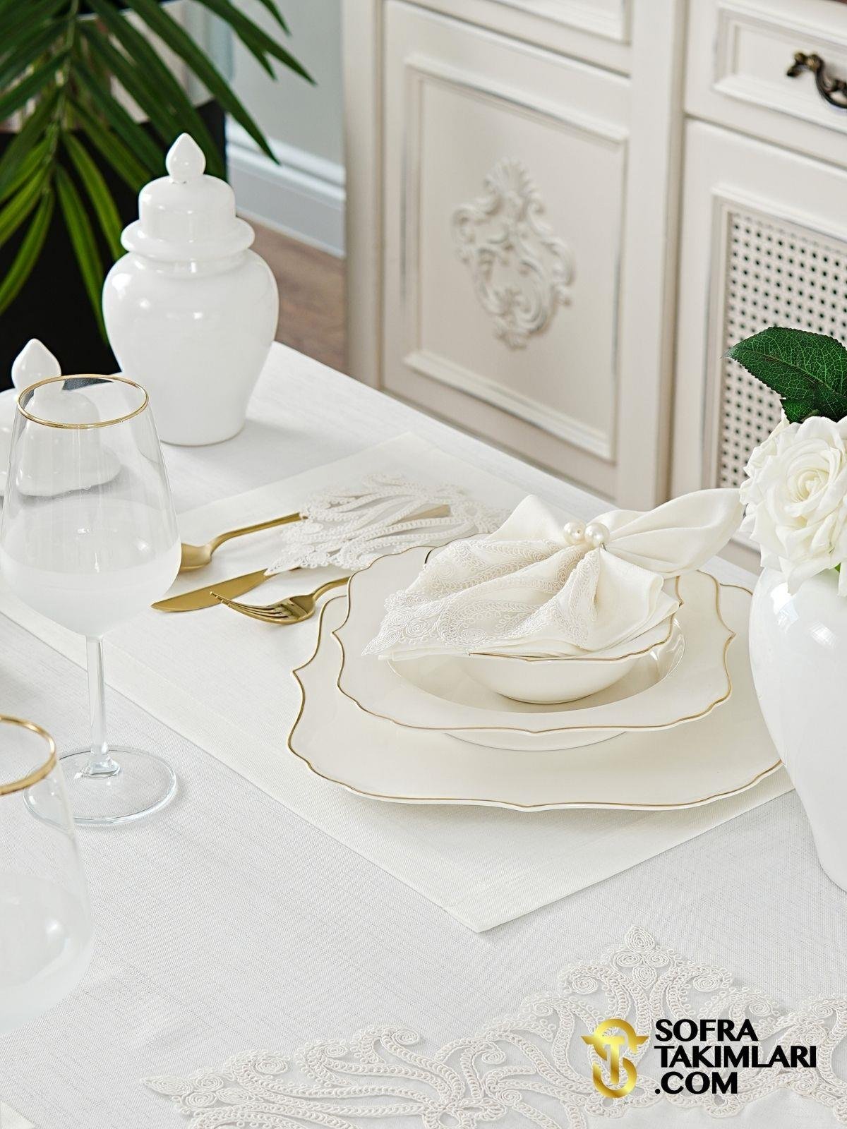 Sevda Model Lüx Sofra Takımı 38 Parça Amerikan Servisli Set 8M