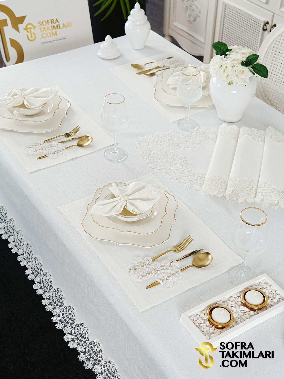 Sevda Model Lüx Sofra Takımı 38 Parça Amerikan Servisli Set 8M