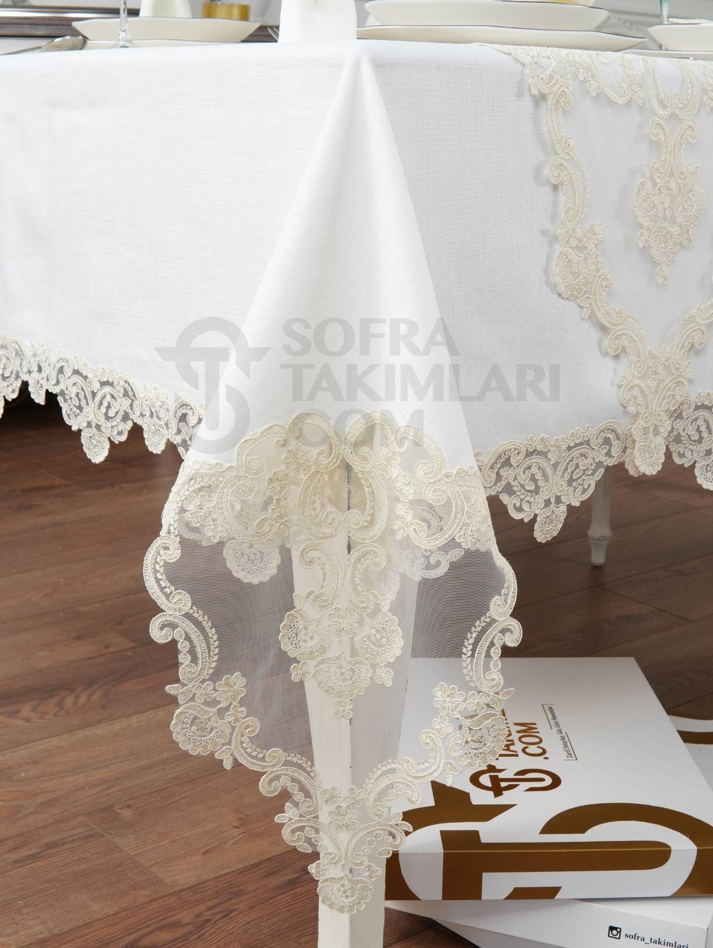 Vintage Lüx Masa Örtüsü Takımı 26 Parça 3AL