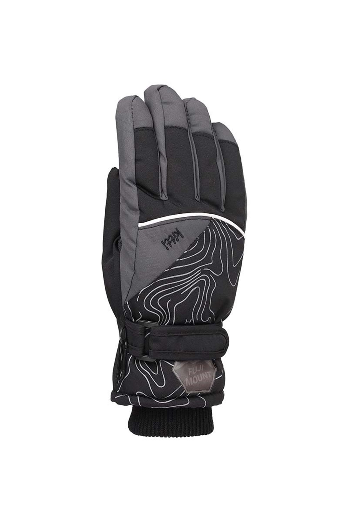  Erkek Çocuk Siyah Desenli Kar Eldiveni 9-15 Yaş - KR422-3