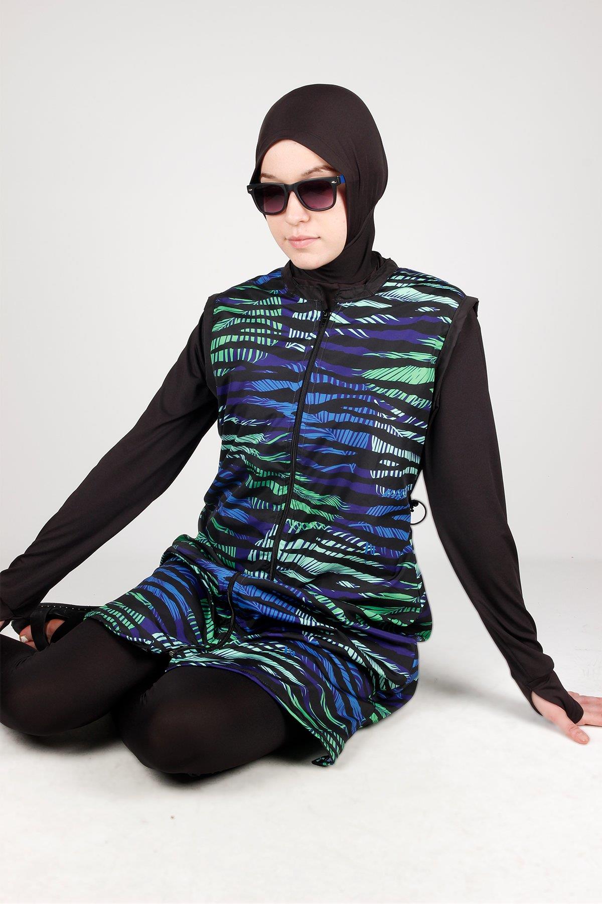 1. Kalite VRS1042 Wild Serisi Veros Tam Kapalı Tesettür Mayo