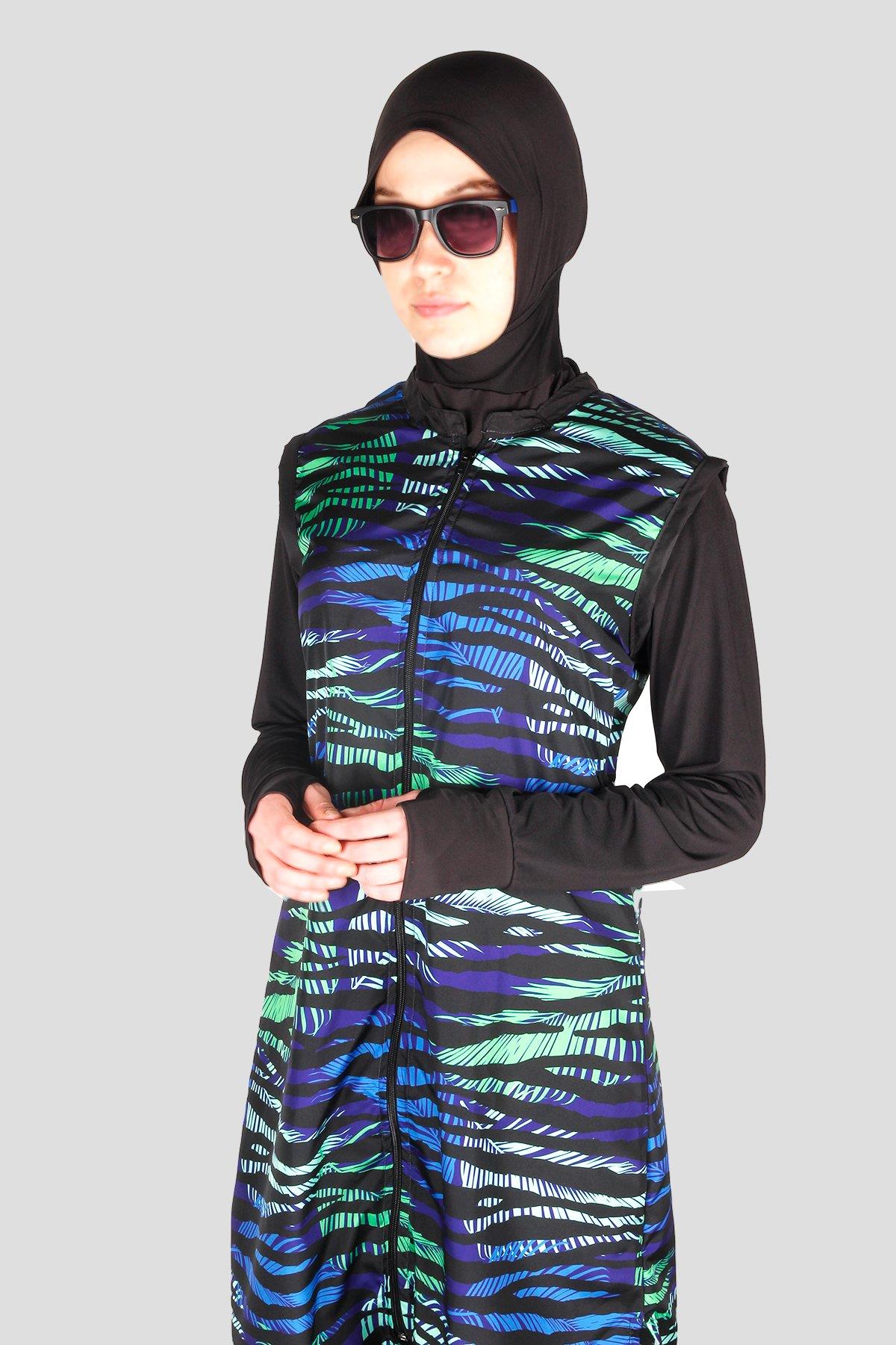 1. Kalite VRS1042 Wild Serisi Veros Tam Kapalı Tesettür Mayo