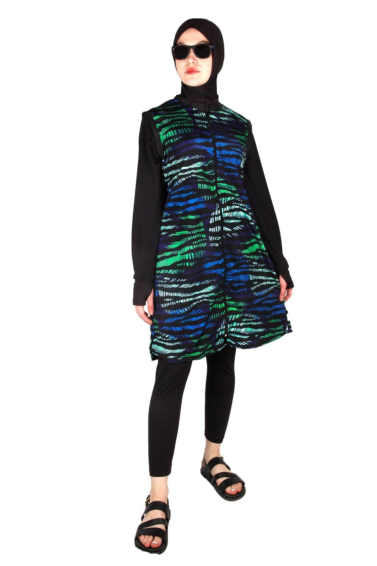 1. Kalite VRS1042 Wild Serisi Veros Tam Kapalı Tesettür Mayo