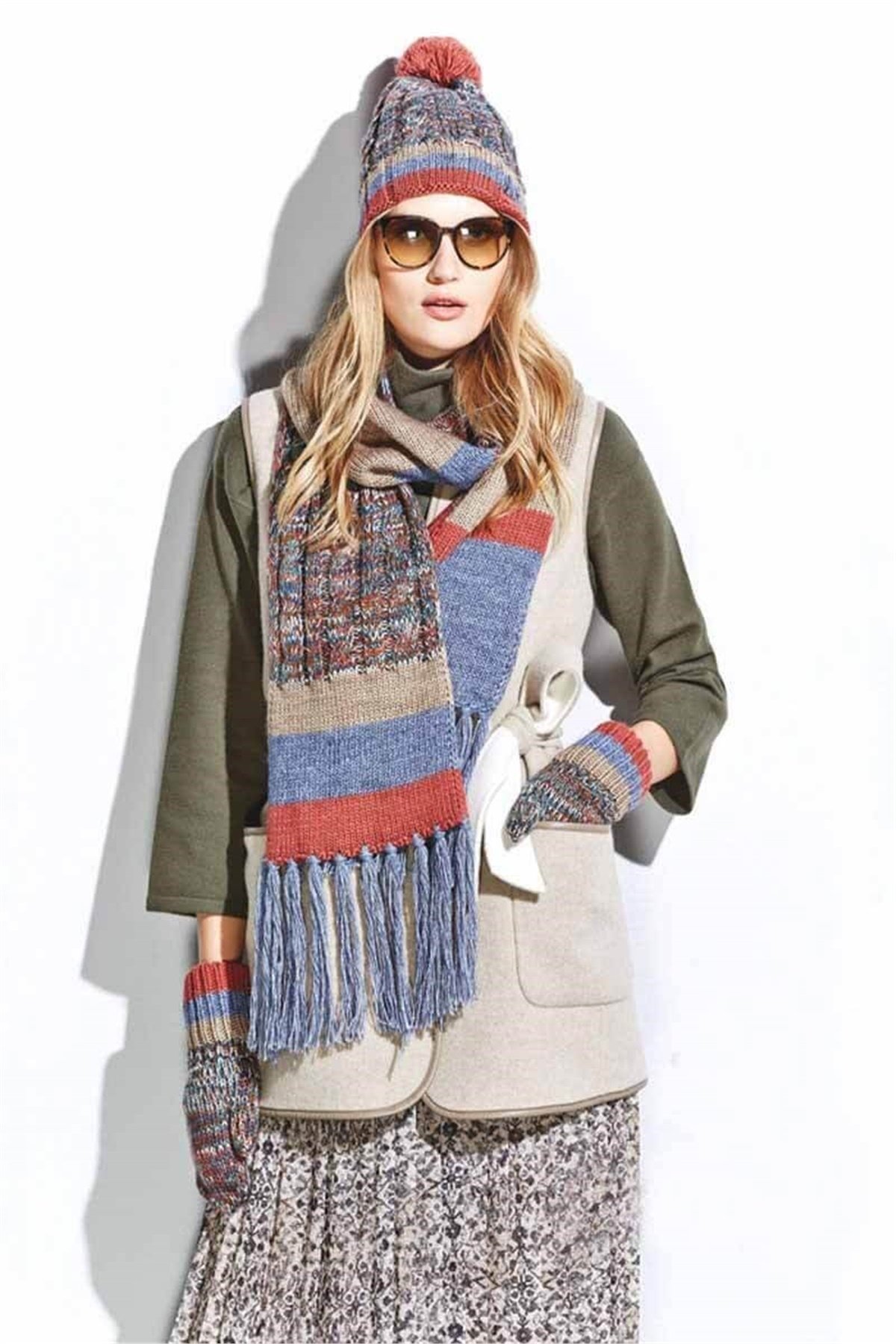 1. Kalite Kız Kulesi Bayan Atkı Bere Eldiven Takımı