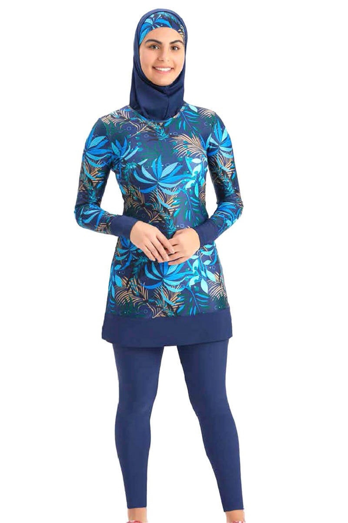 12 Yaş - XS Arası Adasea Genç Kız Tesettür Mayosu 55174