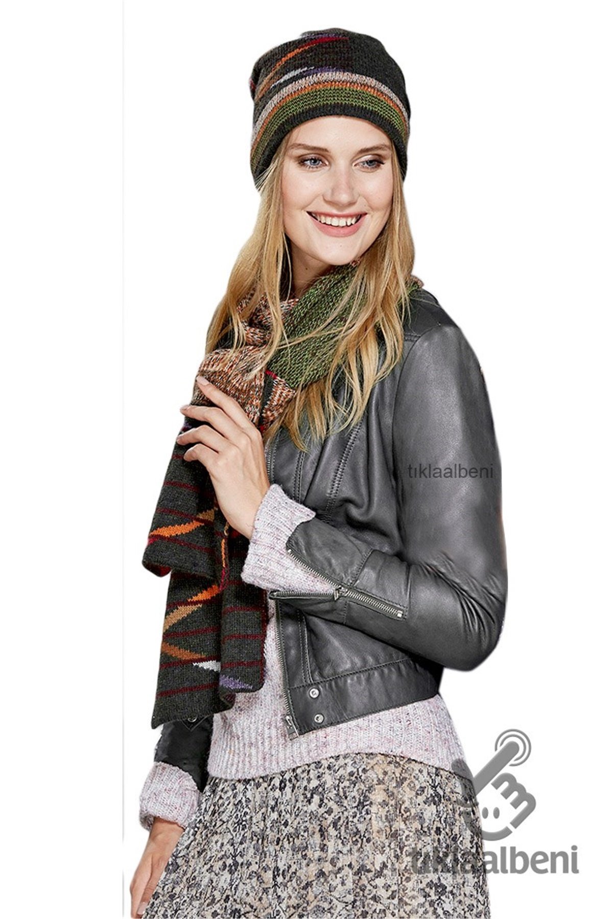 Bayan Yün Atkı Bere 2'li Takım - Melissa