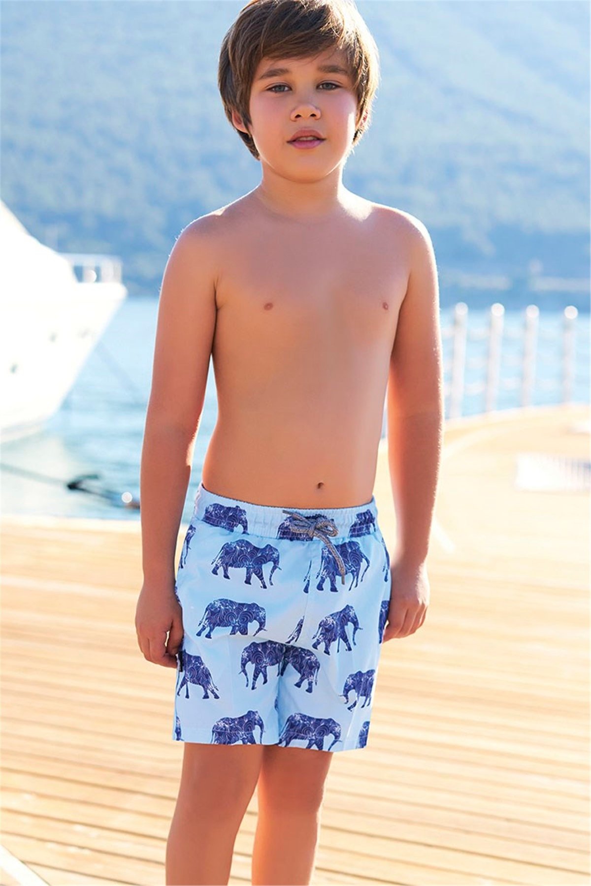 3-12 Yaş Erkek Çocuk Filli Havuz Şortu G1180