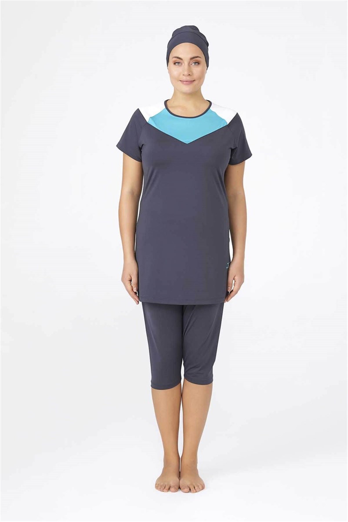 3XL, 4XL, 5XL, 6XL Battal Beden Yarım Kapalı Mayo T0450