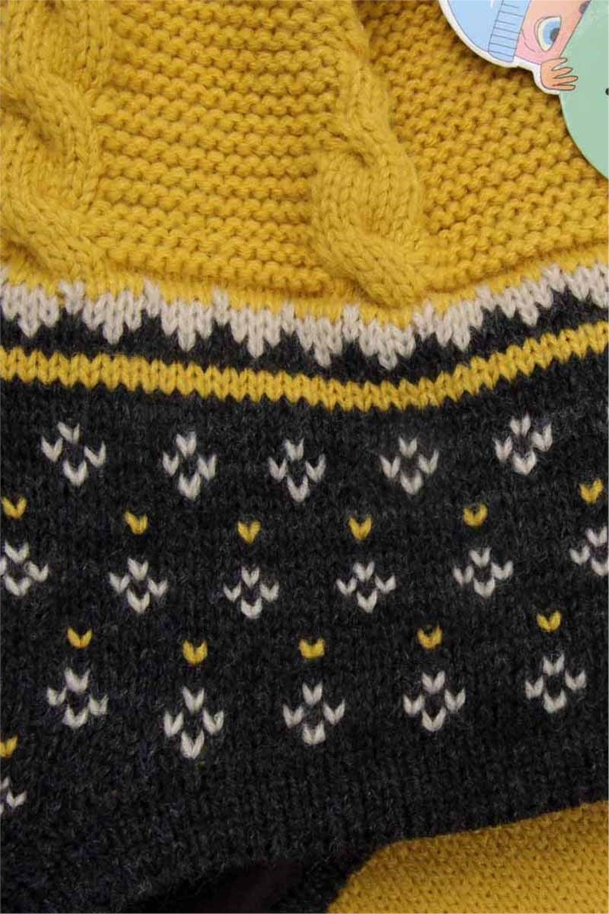 4-7 Yaş Erkek Çocuk Atkı Bere Eldiven Takımı - 5096