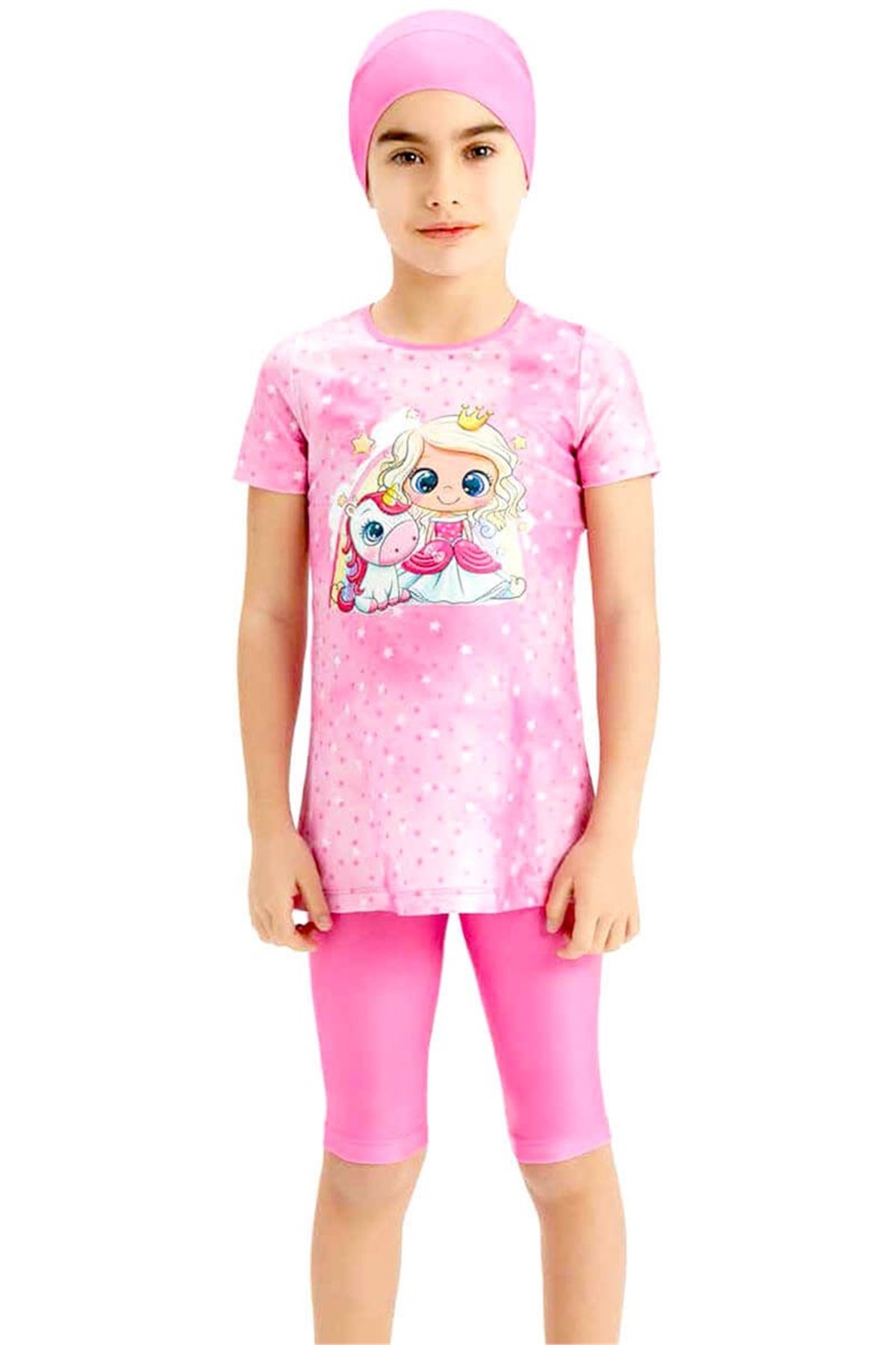 5-14 Yaş Kız Çocuk Kısa Kollu Mayo 55152