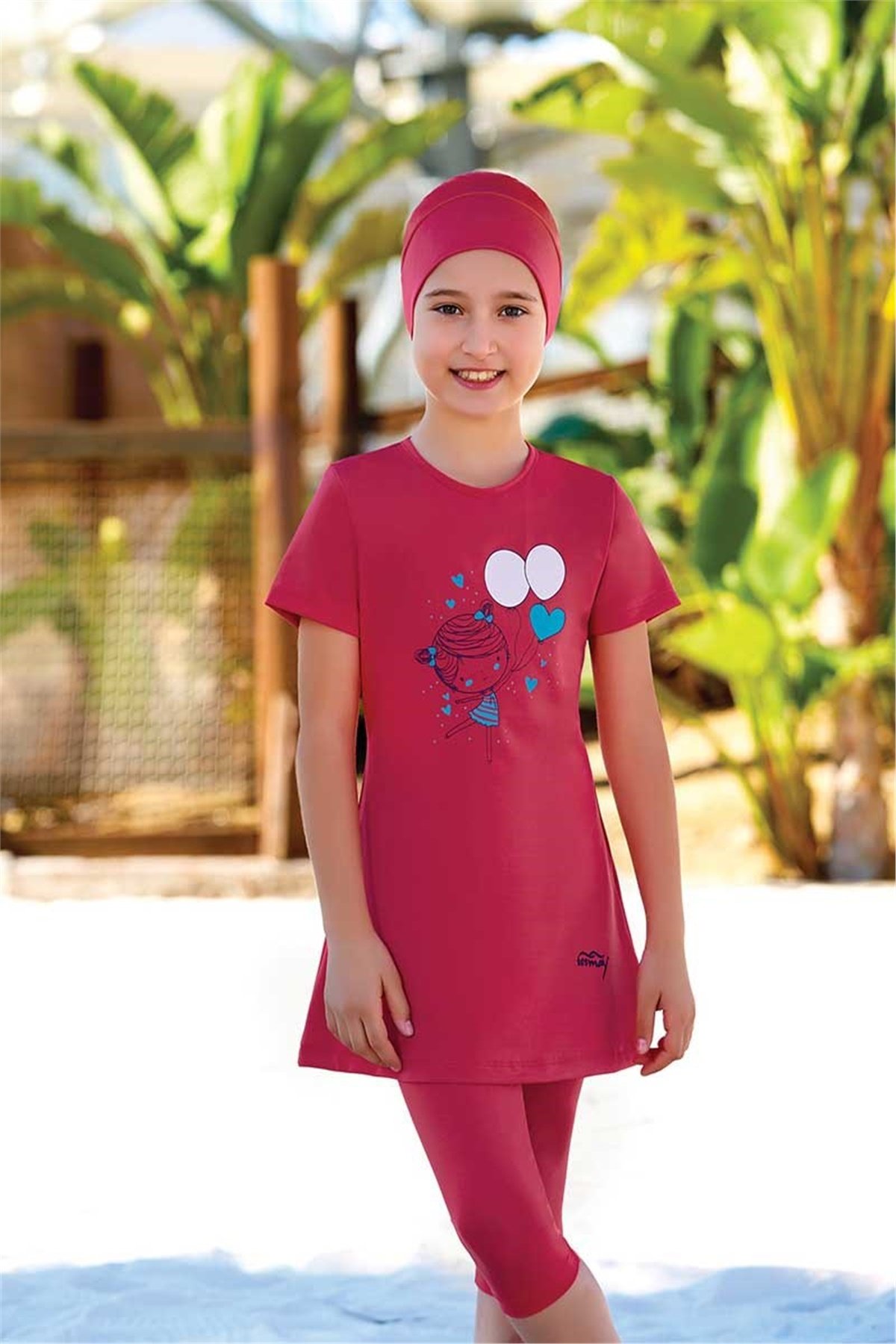 6 - 11 Yaş Arası Çocuk Yarı Kapalı Mayo 10262, Mürdüm