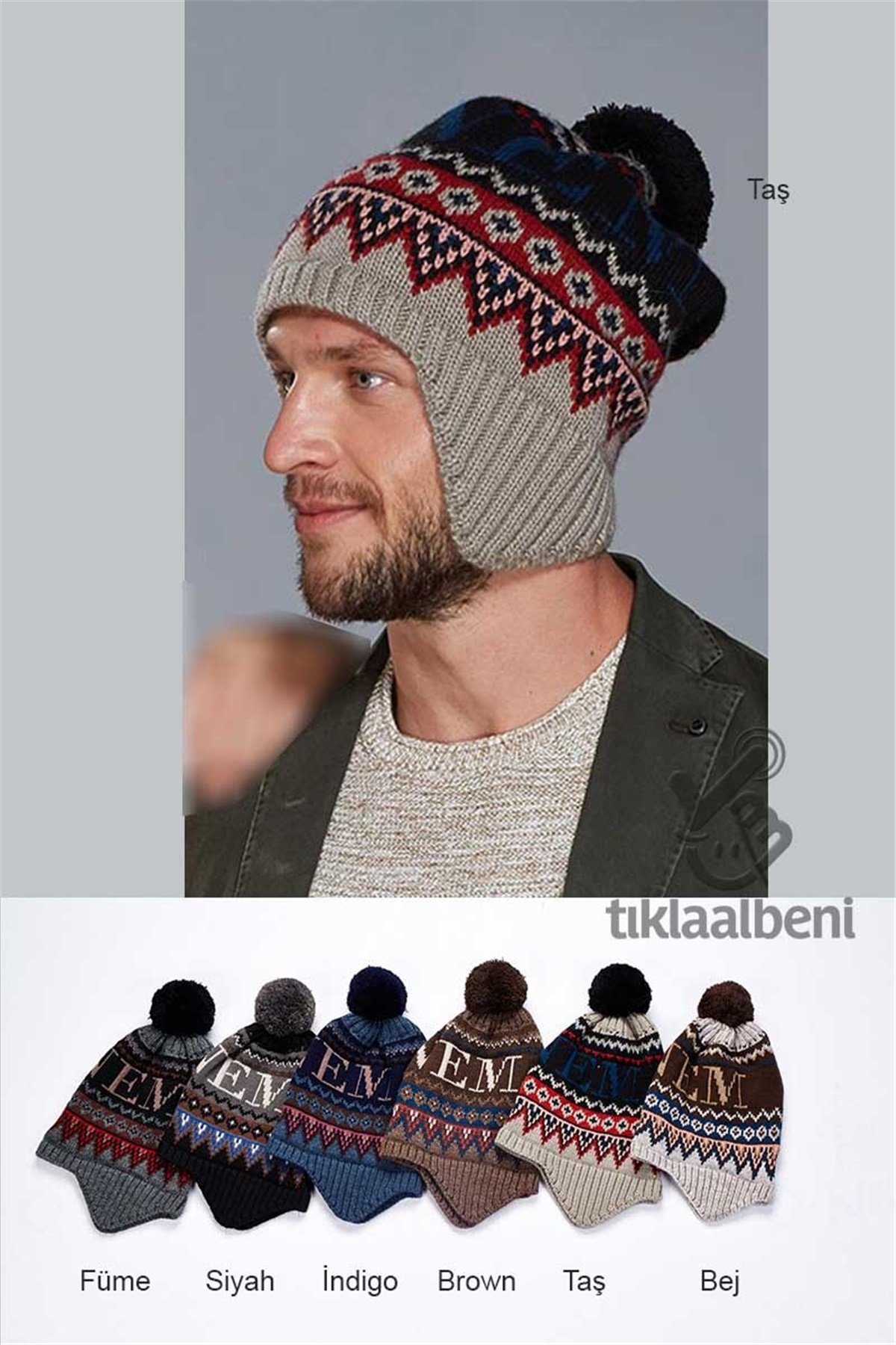 Kulaklı uzun Bayn Erkek Unisex Bere - Fonem 12224