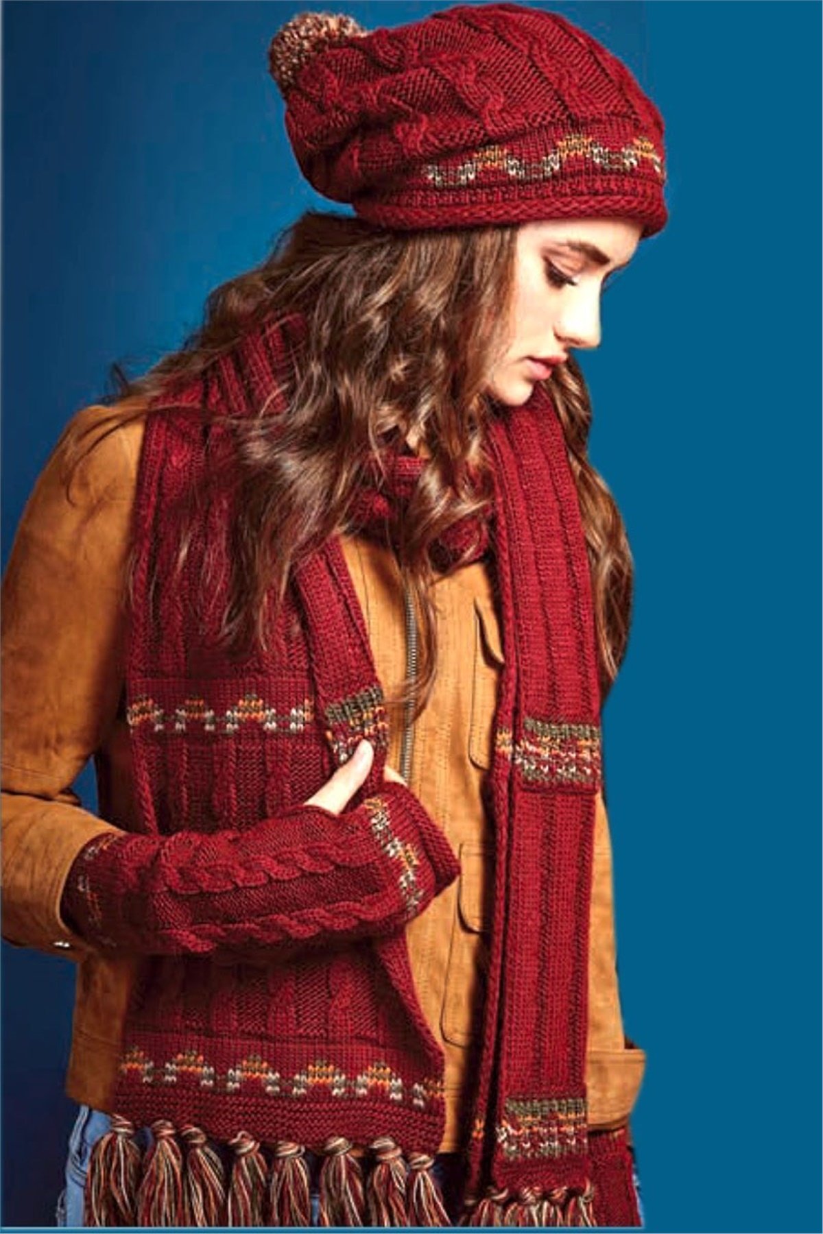 Fonem Milan Bayan Atkı Bere Eldiven Takımı - Ekru