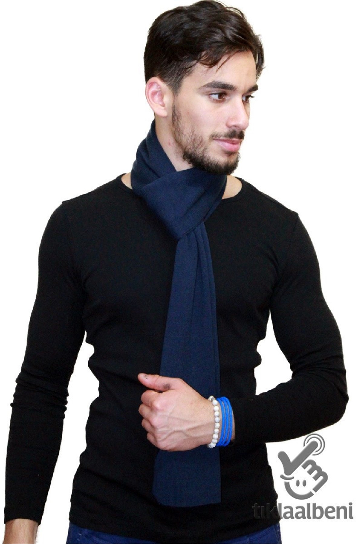 Erkek Kaşkol Atkı Johnny 14017 - lacivert