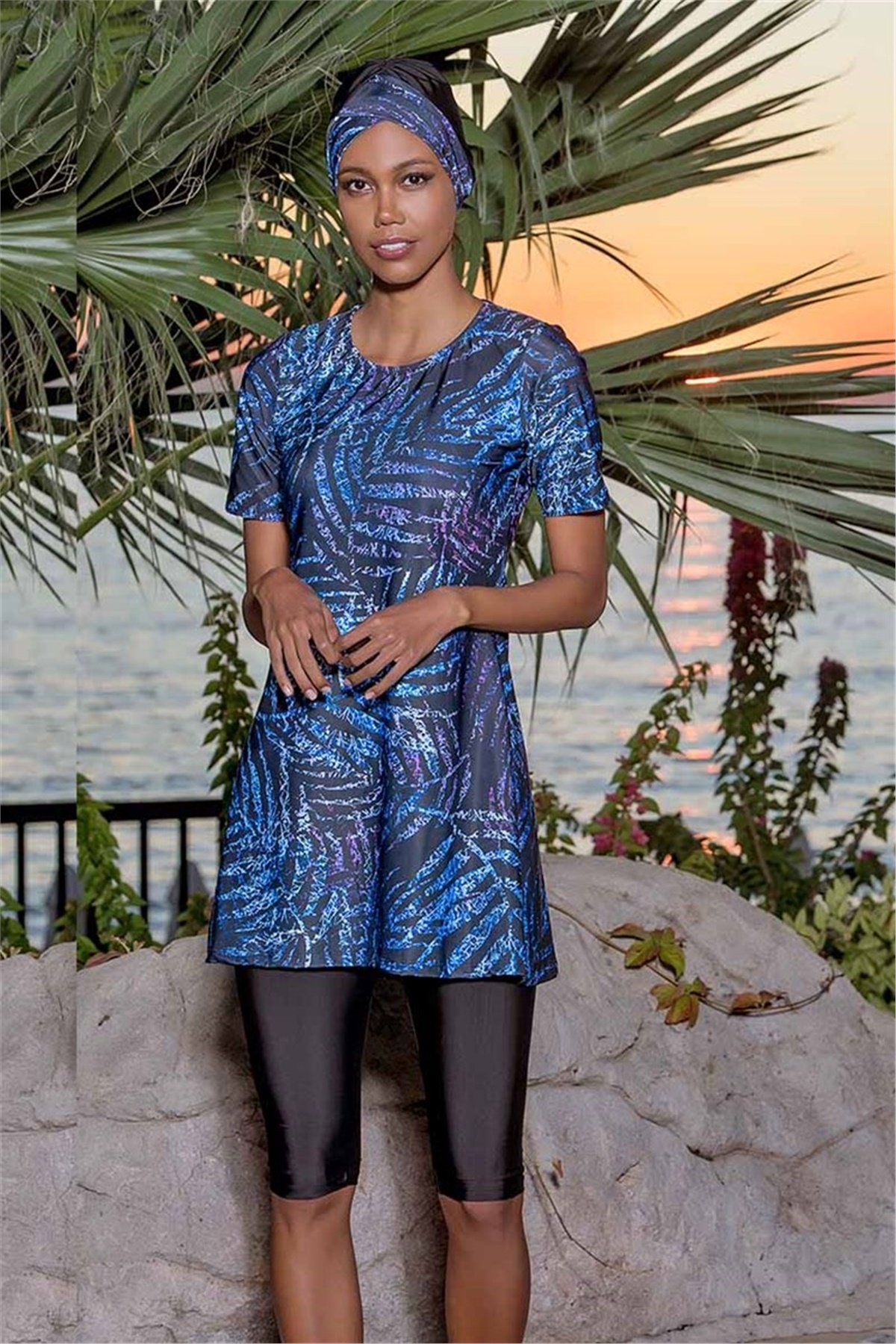 Alina Yarı Kapalı Tesettür Mayo A456