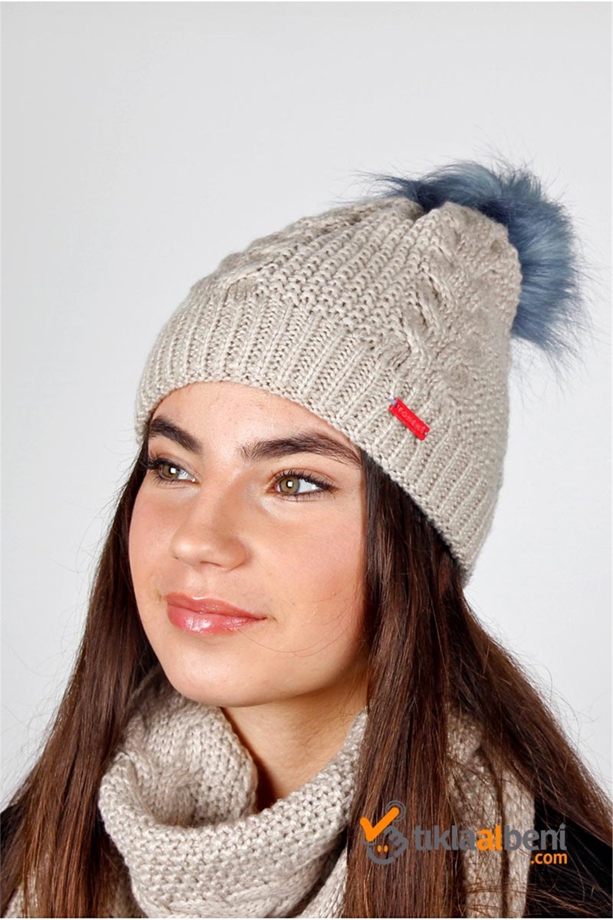 Angel Atkı Bere Eldiven Takımı FO-3071 Bej