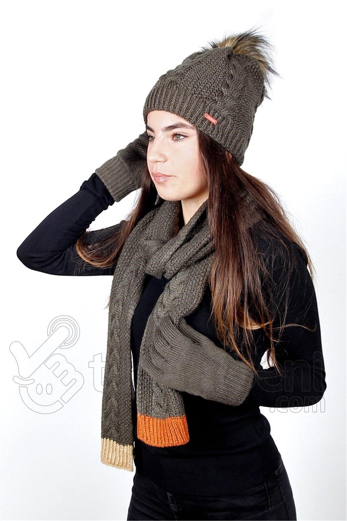 Angel Atkı Bere Eldiven Takımı FO-3071 Haki