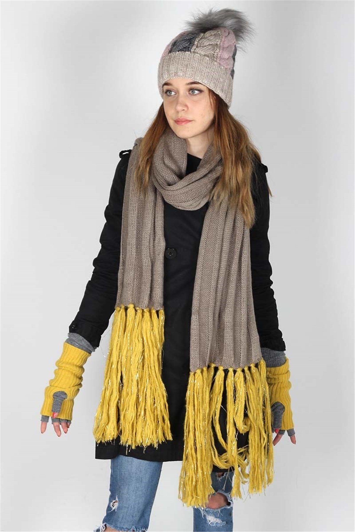 Atkı Bere Eldiven Takımı Amsterdam 14607 Özel Kombin