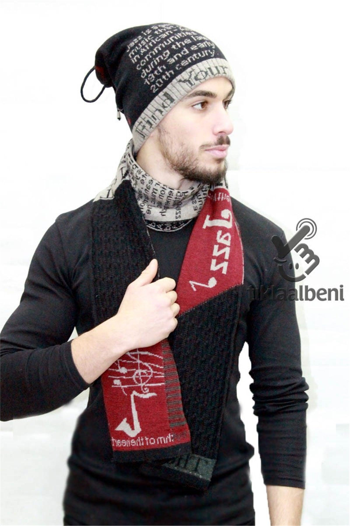 Jazz Music Erkek Tarz Atkı Bere Takım - Jazz 13560