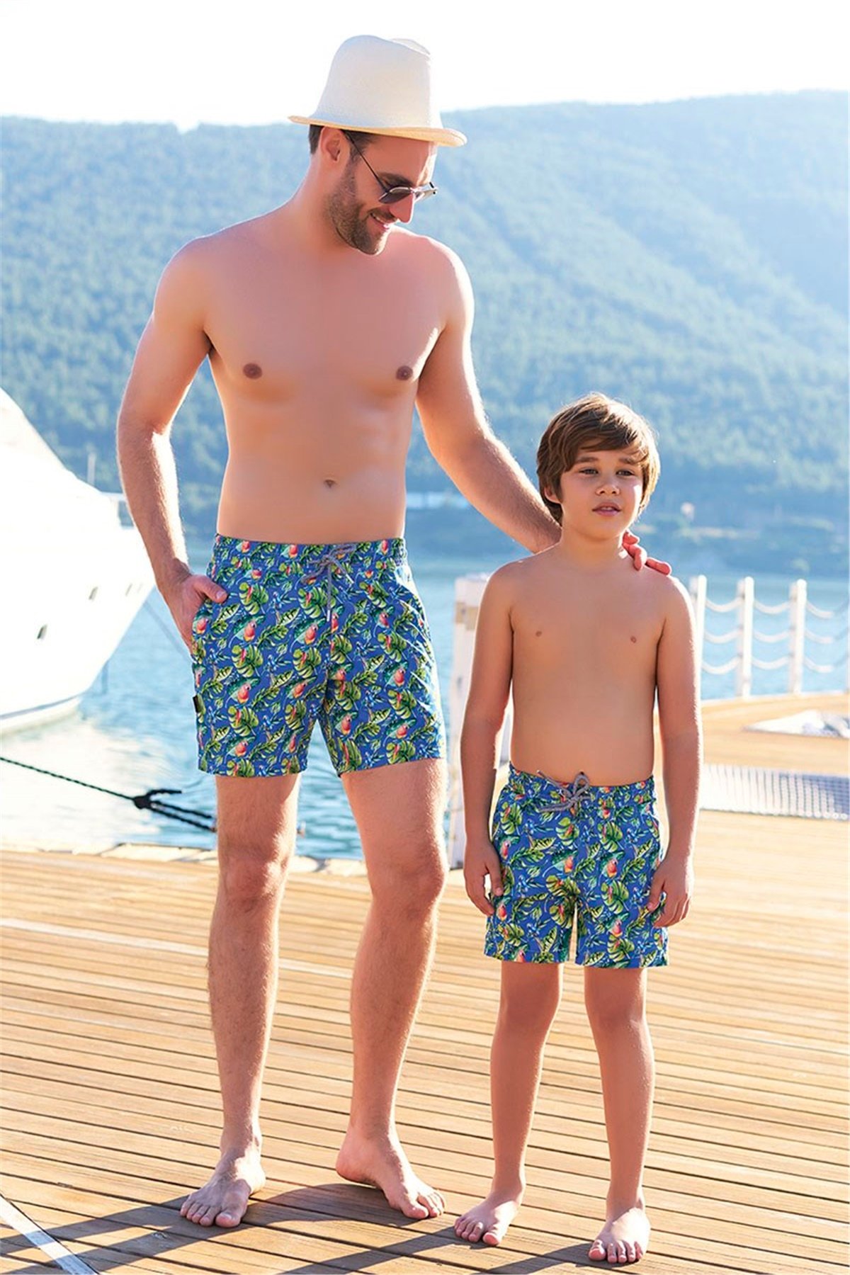 Baba Oğul Havuz Şortu Takımı, Kısa Deniz Şortu G510-1014