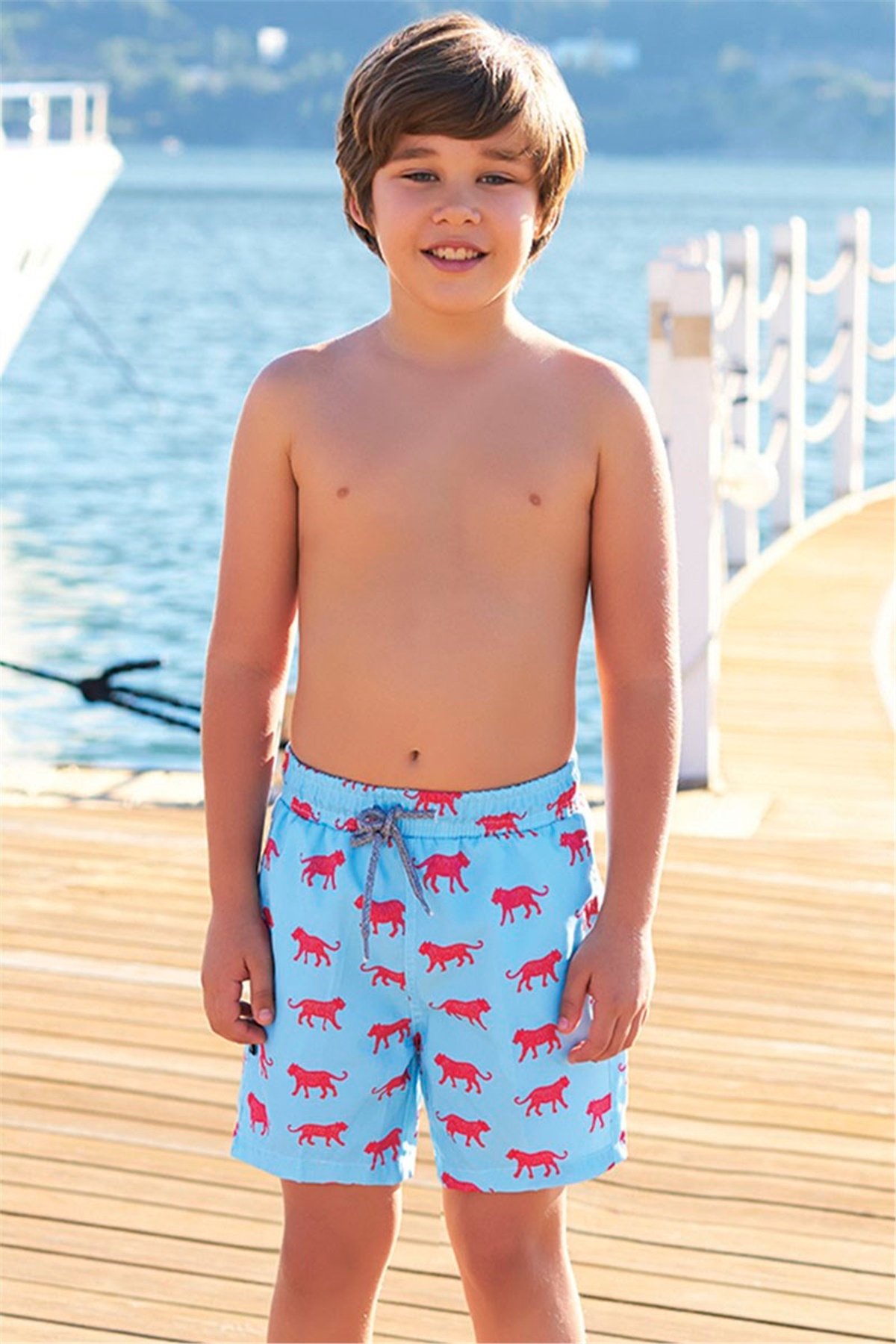 Baboryn Çocuk Deniz Şortu, Mavi Havuz Şortu G1180 - Mavi 