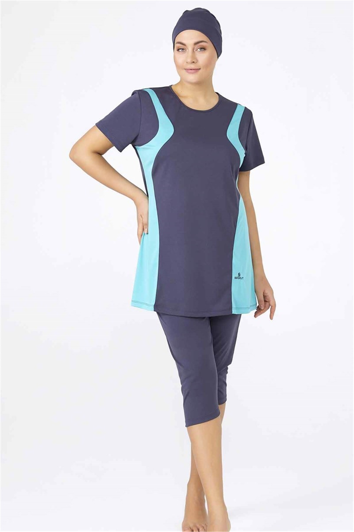 Battal Beden Yarı Kapalı Mayo T0835