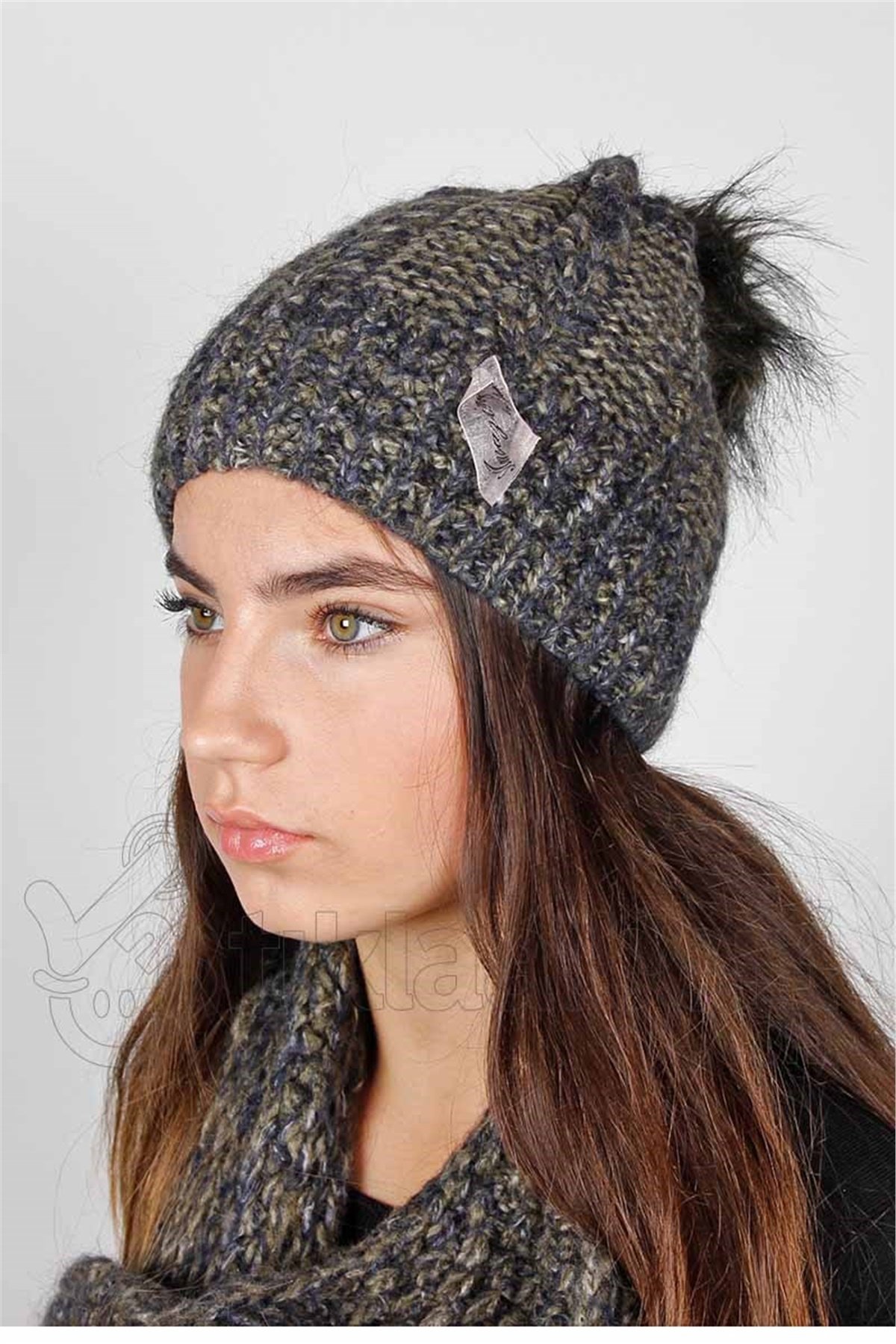 Bayan Atkı Bere Eldiven Üçlü Set - Sonbahar RO-3069-2