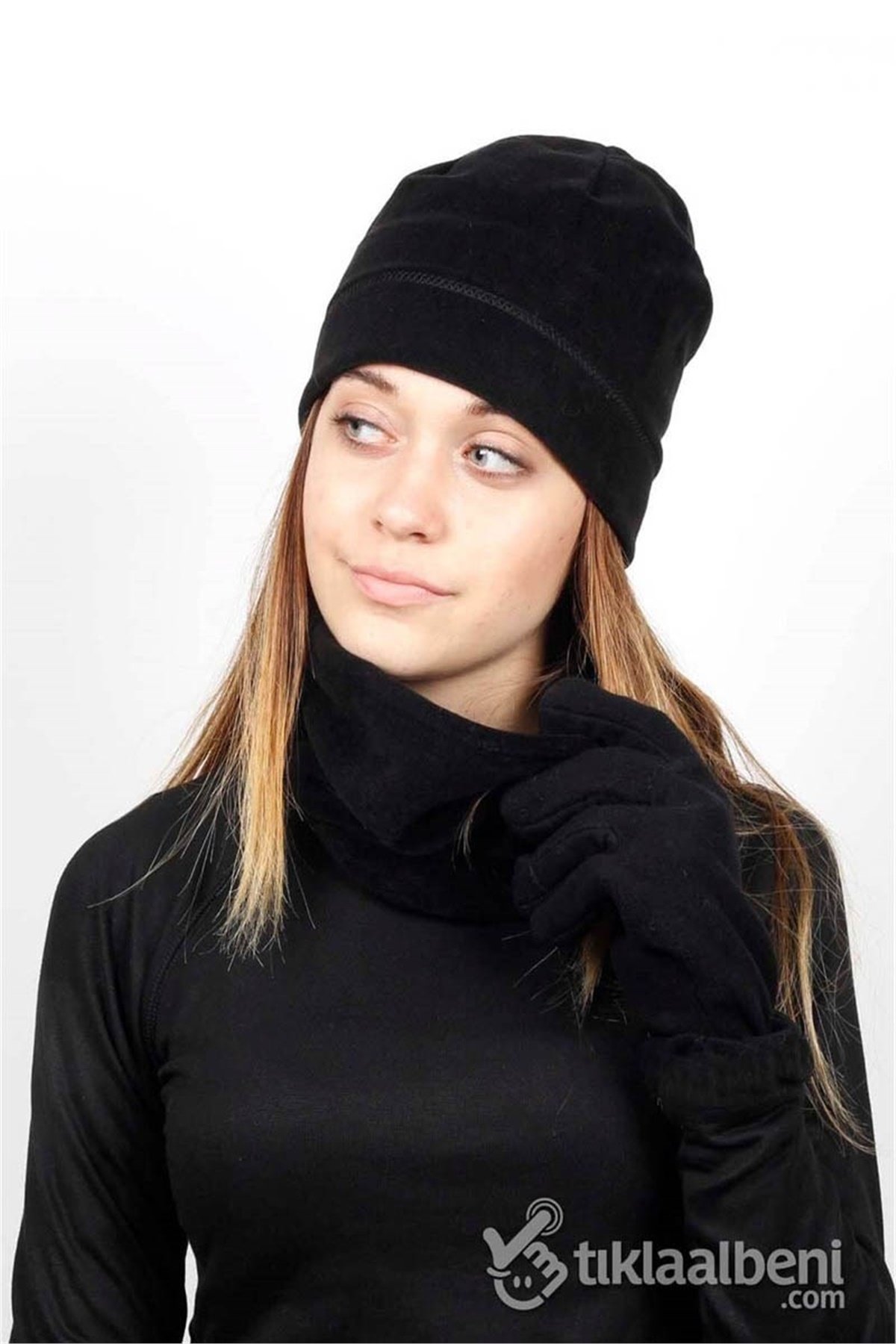 Bayan Polar Bere Boyunluk Eldiven Takım PL-88952