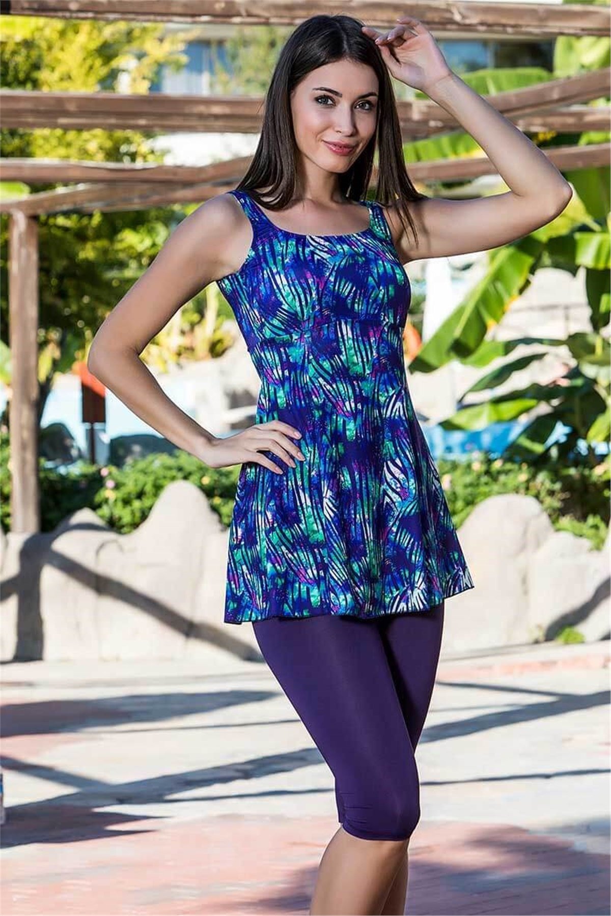 Bella Taytlı Elbise Mayo A102 - Lacivert 