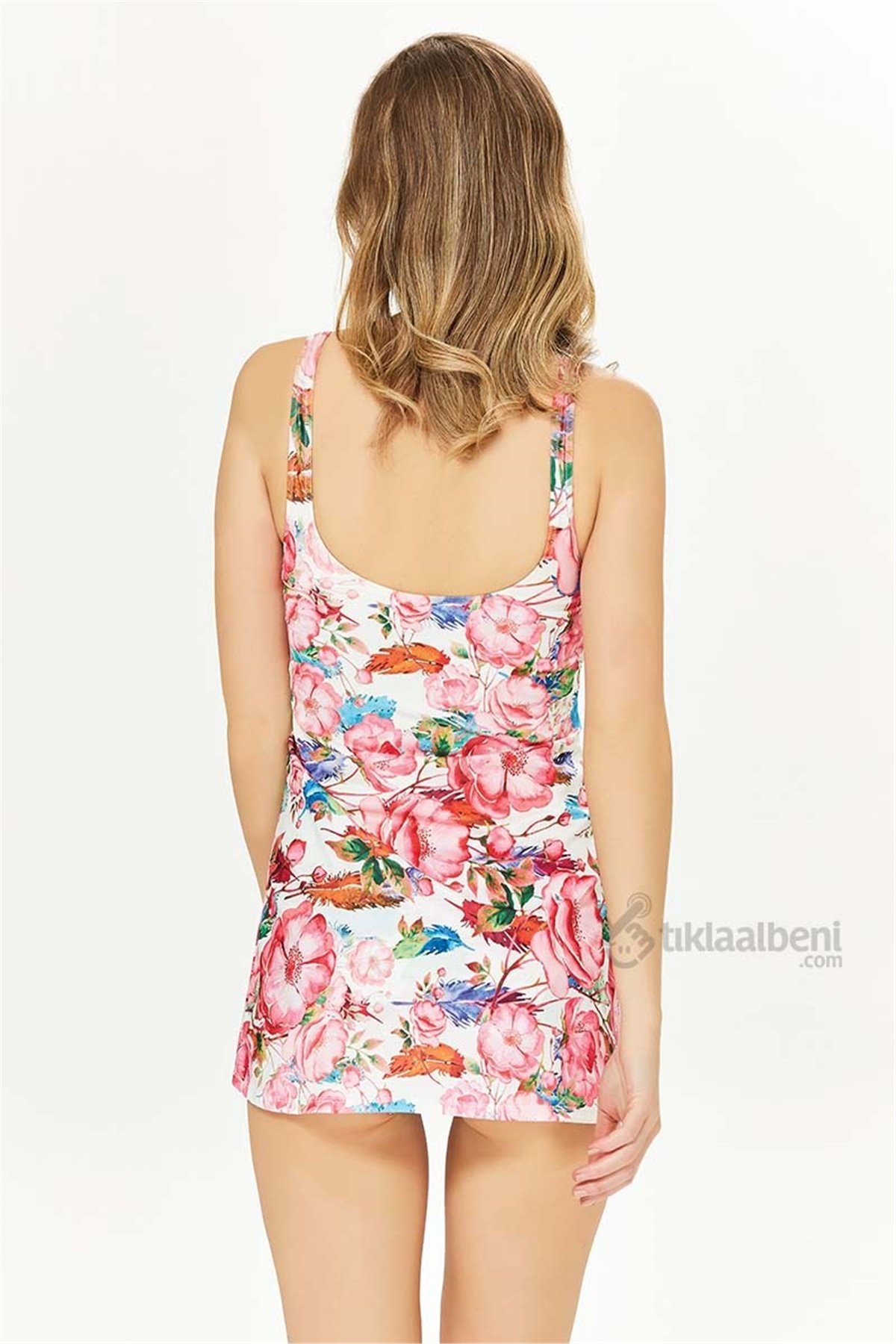 Çiçek Desenli Elbise Mayo Adasea 1203092 Pembe