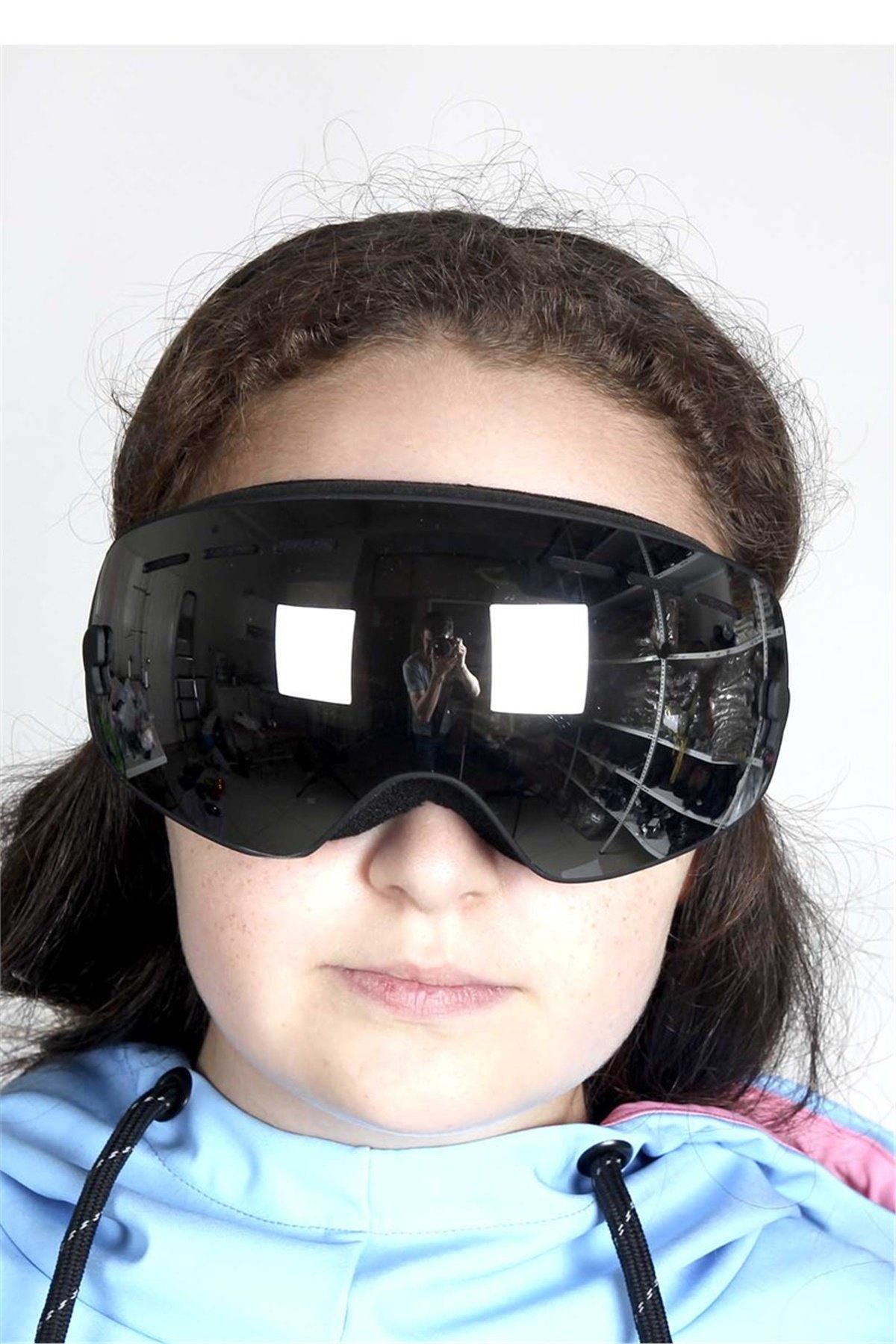 Çocuk Snowboard ve Kayak Gözlüğü Siyah SSG119