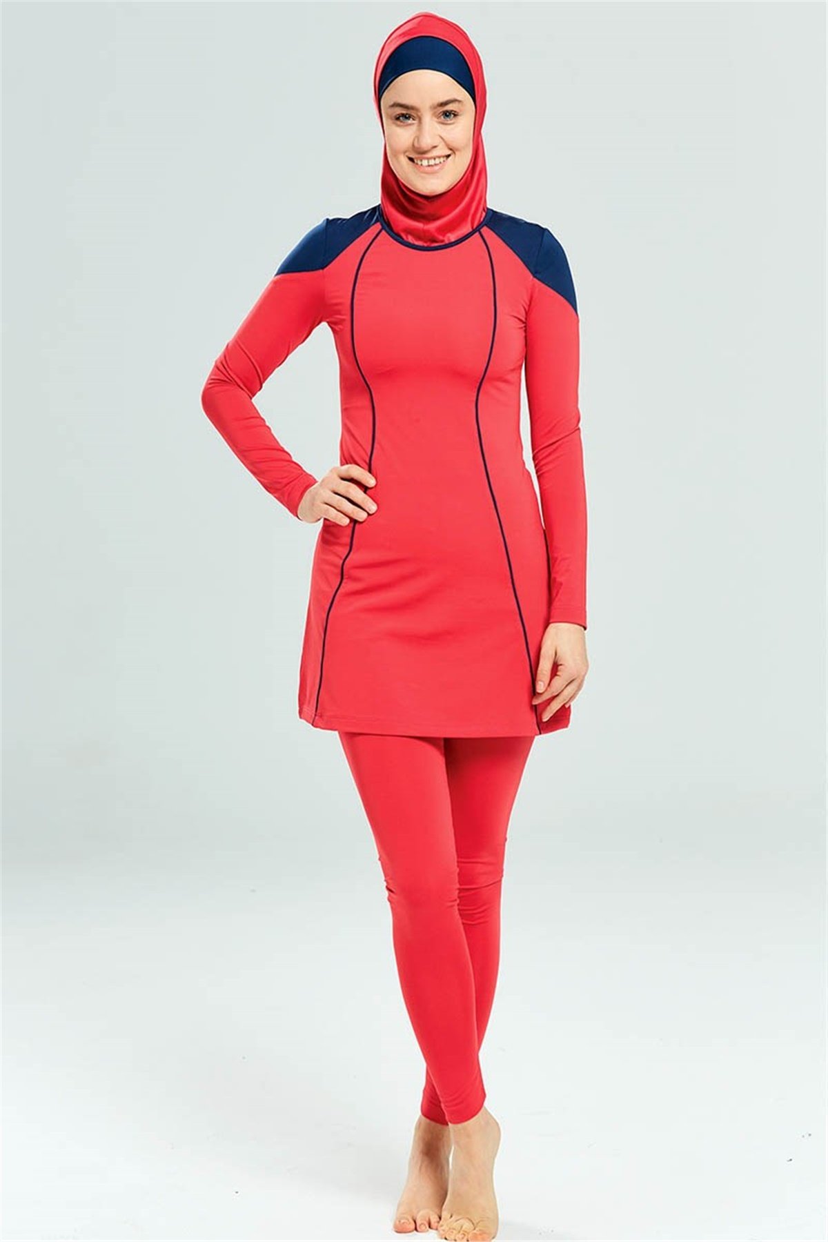 Çocuk ve Genç Kız Likralı Tesettür Mayo Mercan