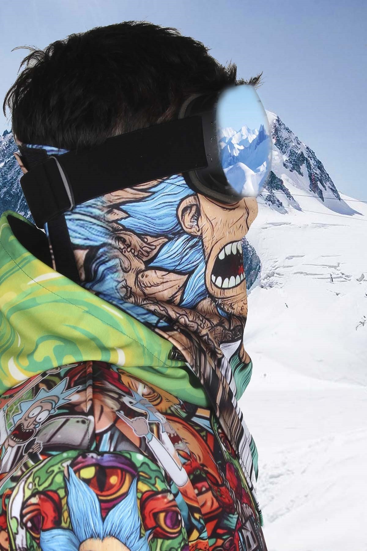 Crazy Face Özel Tasarım Kayak ve Snowboard Maskesi SS2097