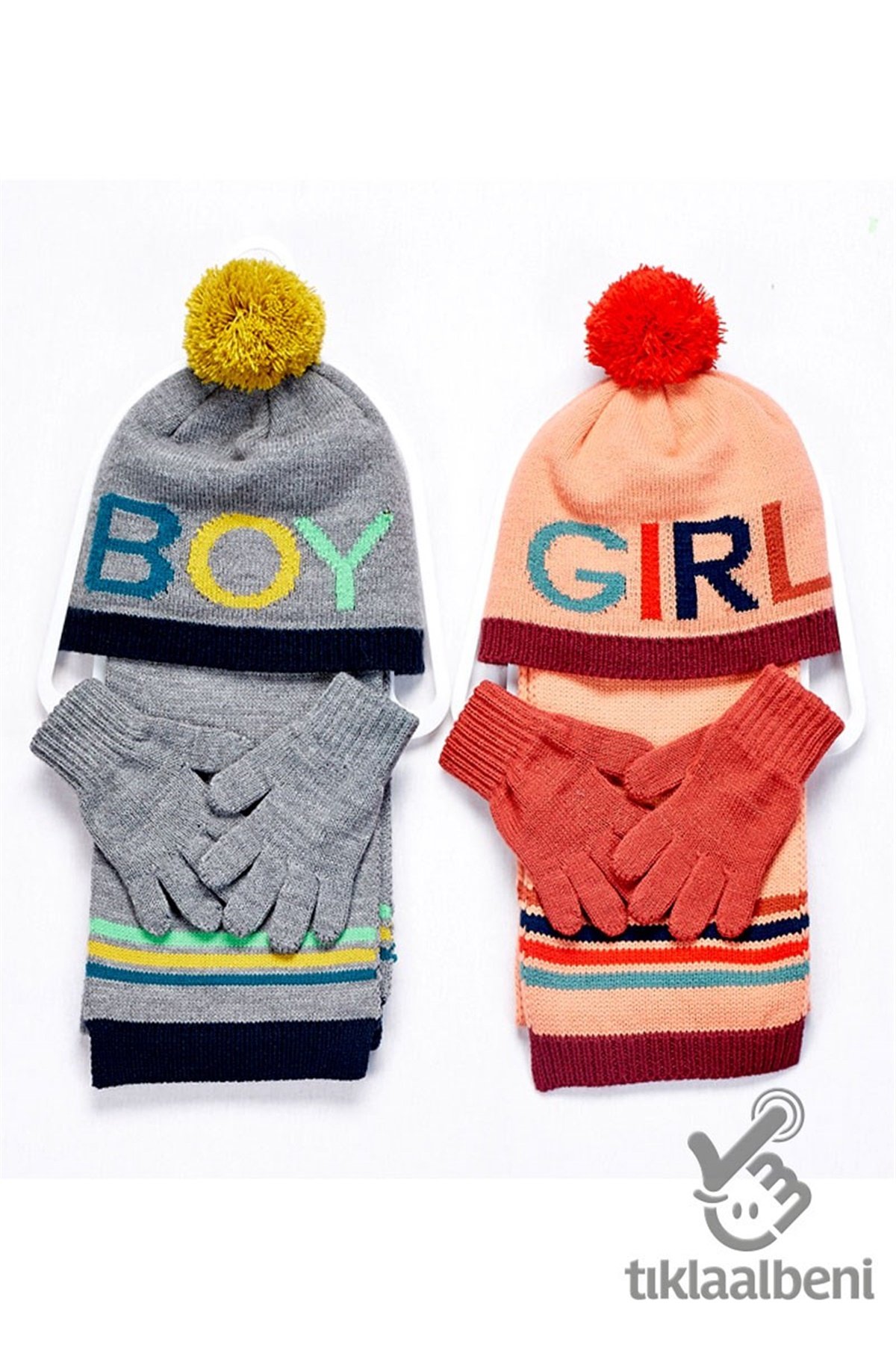 Kız - Erkek Çocuk Atkı Bere Eldiven Takım - Fonem 15094