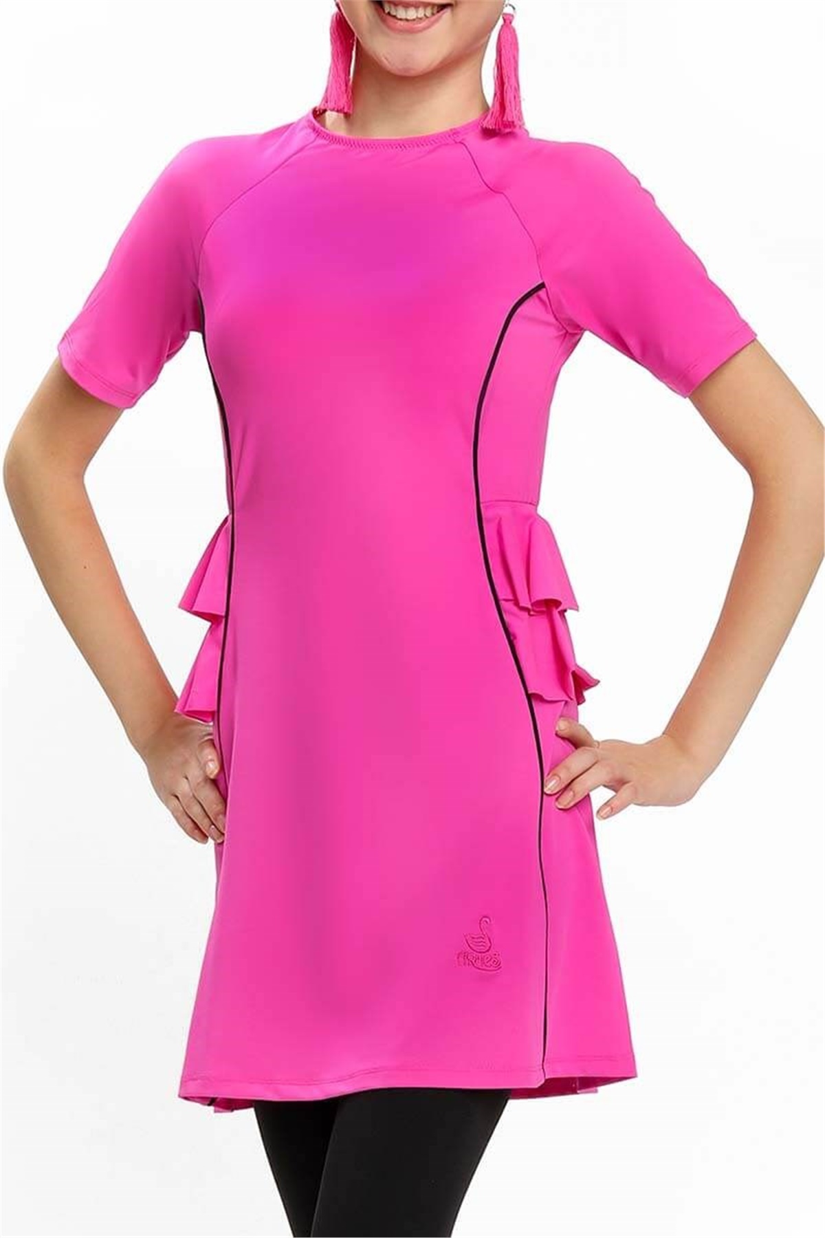 Deniz Kızı Çocuk Yarım Kapalı Mayo 190611 Fuşya