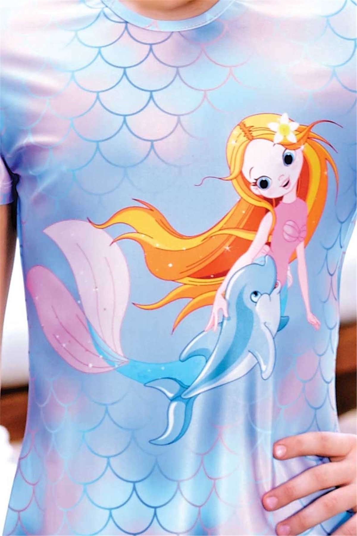 Deniz Kızı ve Balina Kız Çocuk Havuz Mayosu Balıkkız 5605037 Mavi