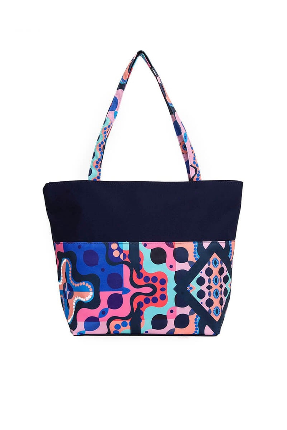 Desenli Plaj Çantası A622 - Lacivert 