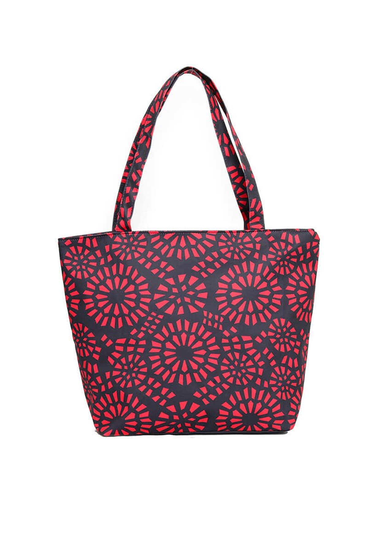 Desenli Plaj Çantası A666 - Fuşya