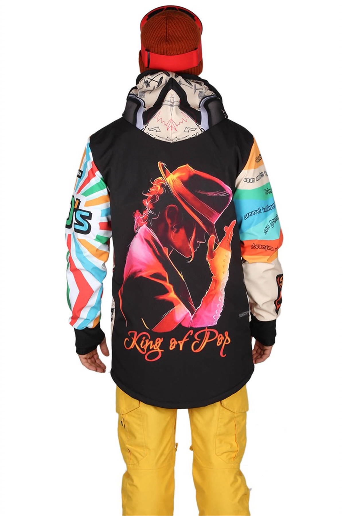 Doksanlar Temalı Outdoor Mont, Kayak ve Snowboard Montu Ön Fermuarlı