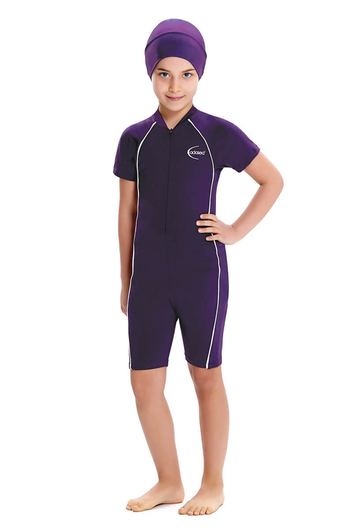Kız Çocuk Yüzücü Tulum ADS-125029 - Mor