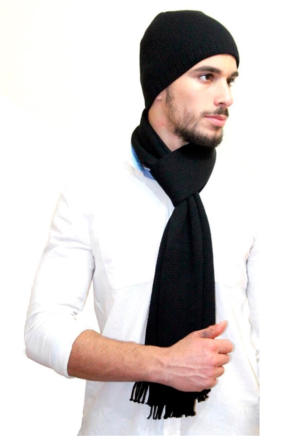 Erkek Atkı Bere Takım Deep 14021-21 - Siyah