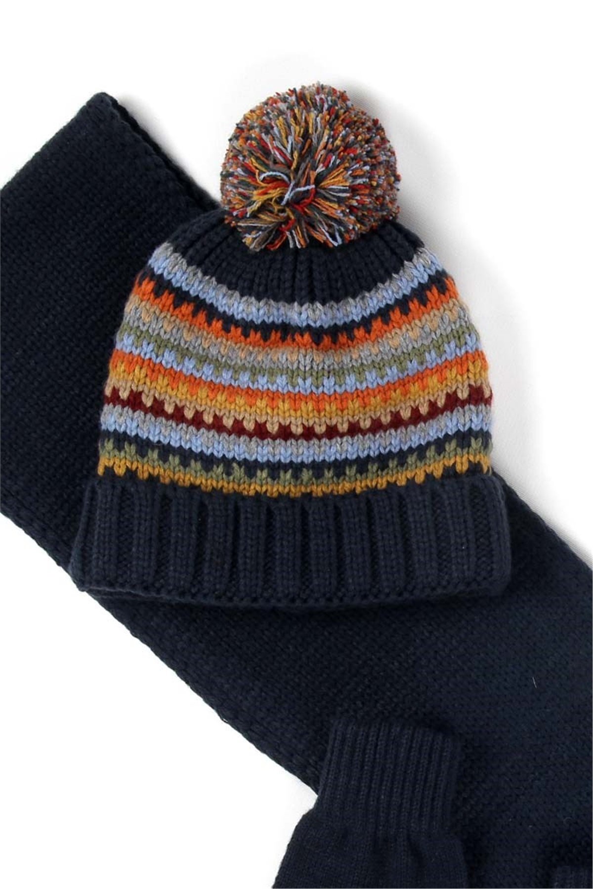 Erkek Çocuk Atkı Bere Eldiven Takımı - 8 /12 Yaş, Lacivert