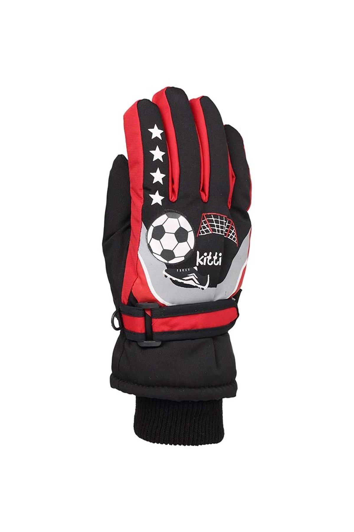 Erkek Çocuk Siyah Top Detaylı Kar Eldiveni 4-8 Yaş - KR421-6