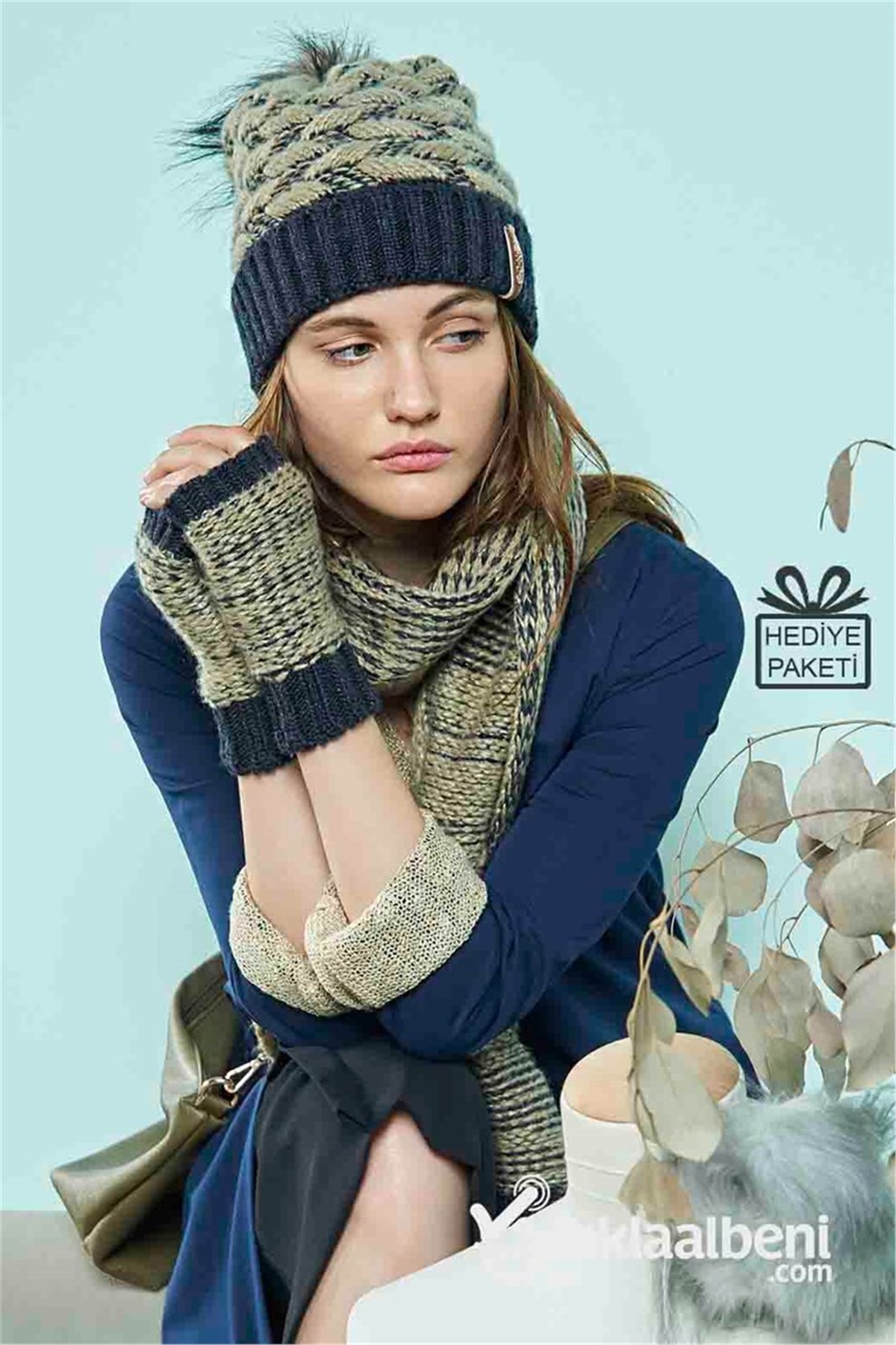 Ayışığı Atkı Bere Eldiven Takım FNM-3075