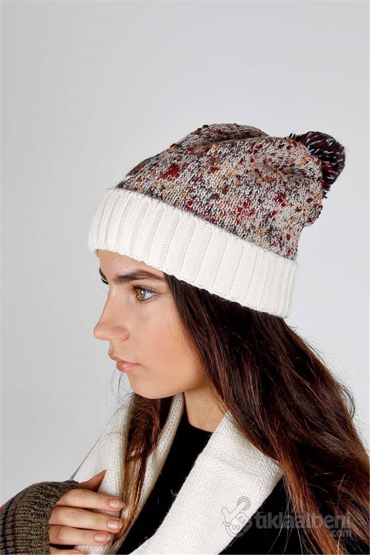 Fonem 13062-3 İsabelle Bayan Atkı Bere Eldiven Takımı  - Ekru