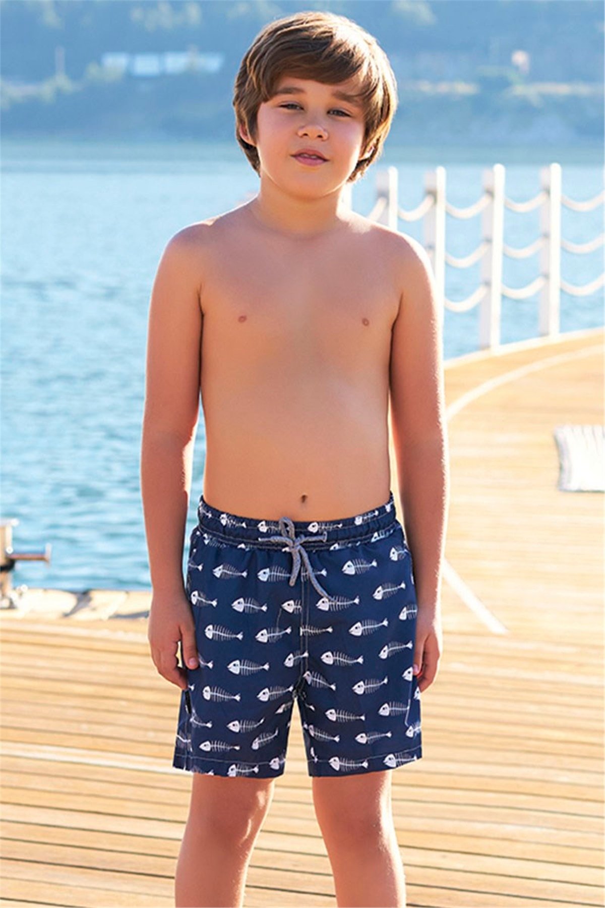 Fuary Erkek Çocuk Deniz Şortu G1152 - Koyub Lacivert